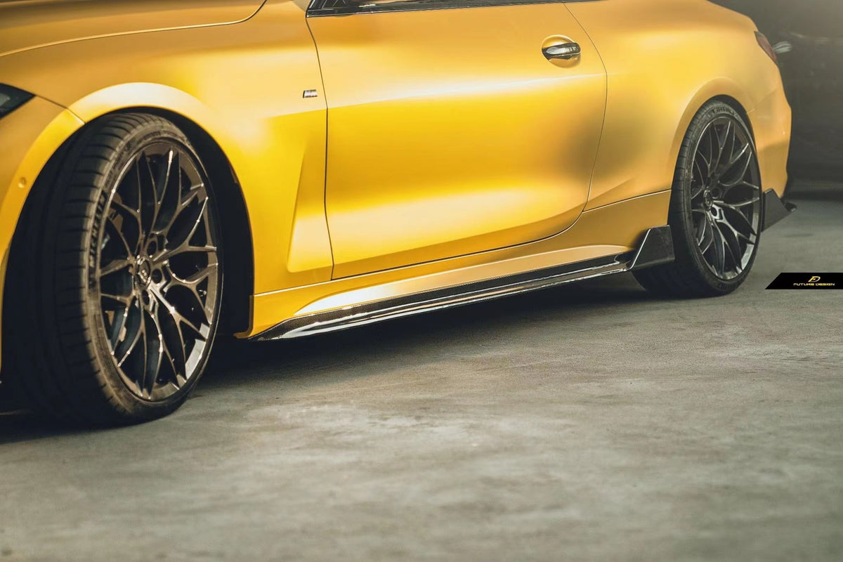 ぽにぽに BMW g22 Future Design Carbon Fiber Side Skirts for BMW 4-Series G22