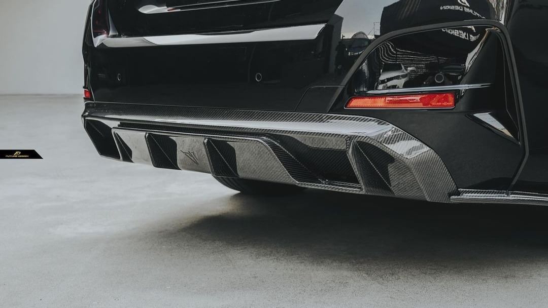 Future Design FD Carbon Fiber REAR DIFFUSER & REAR CANARDS for BMW I4 G26 M50 & e Drive 40 with M package 2022-ON