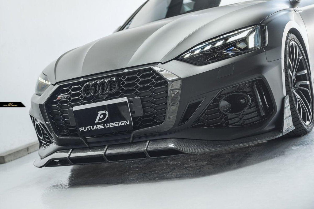 Future Design Carbon Fiber FRONT LIP SPLITTER - "Blaze kit" for Audi RS5 B9.5 2020-2022 - Performance SpeedShop