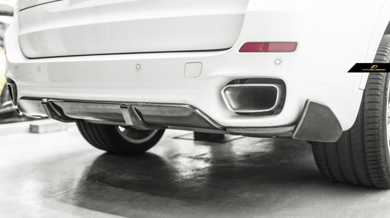 Future Design MTECH STYLE Carbon Fiber REAR DIFFUSER & REAR CANARDS for BMW F15 X5 2014-2018