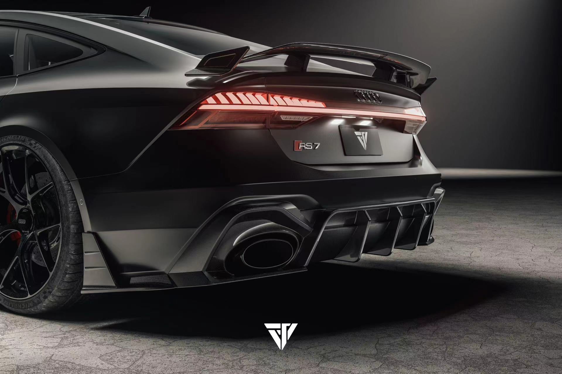Audu A7 Rear Future Design Carbon Fiber REAR GT WING for Audi RS7 S7 A7 2019-ON
