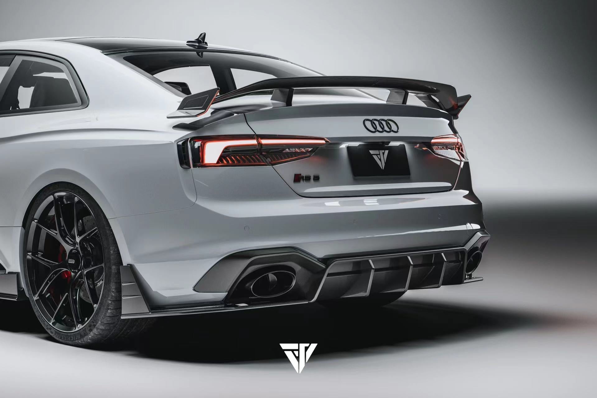 Future Design Carbon Fiber REAR DIFFUSER & REAR CANARDS - "Blaze kit" for Audi RS5 B9 2017-2019