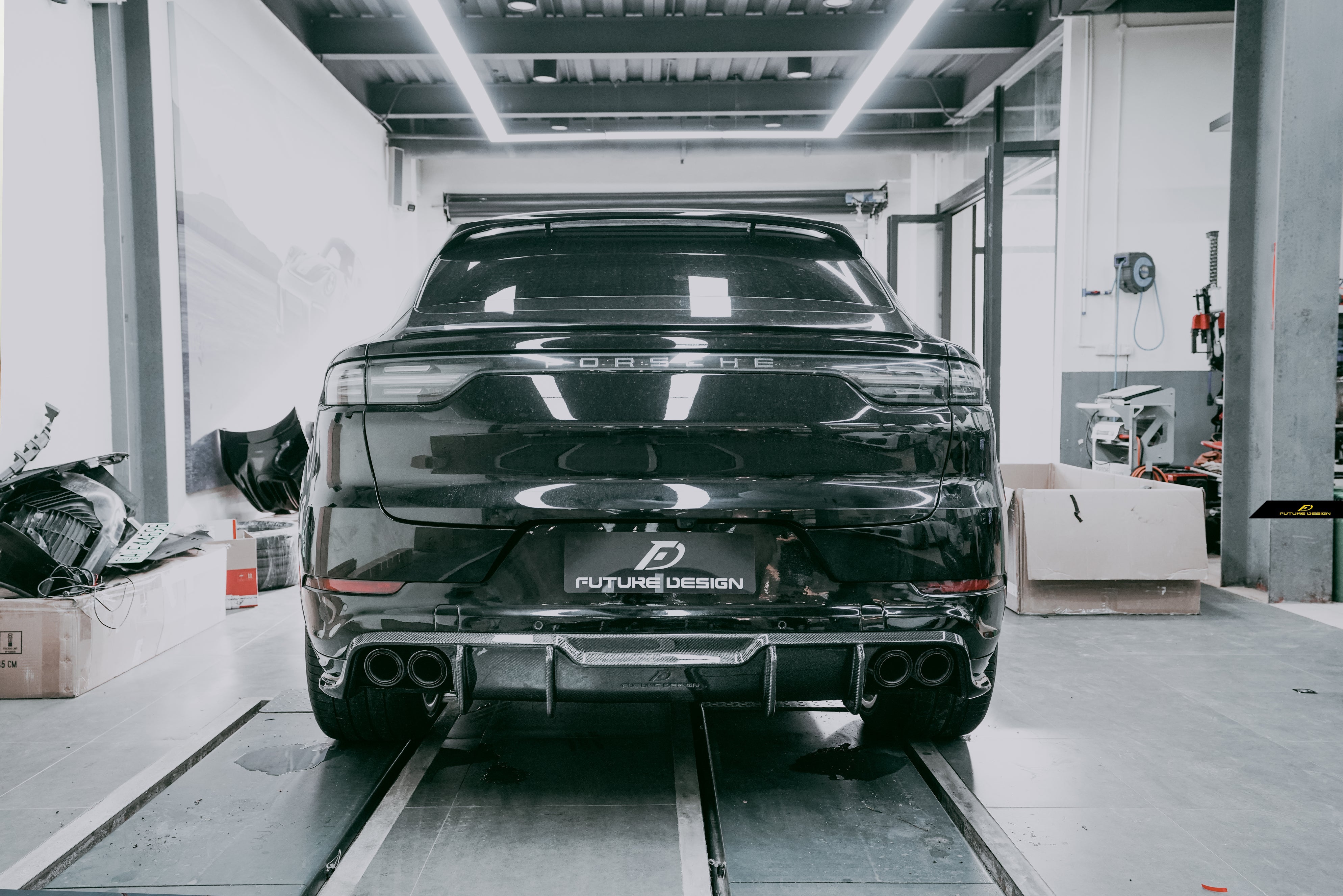 Future Design Carbon Fiber REAR DIFFUSER for Porsche Cayenne Coupe 9Y3