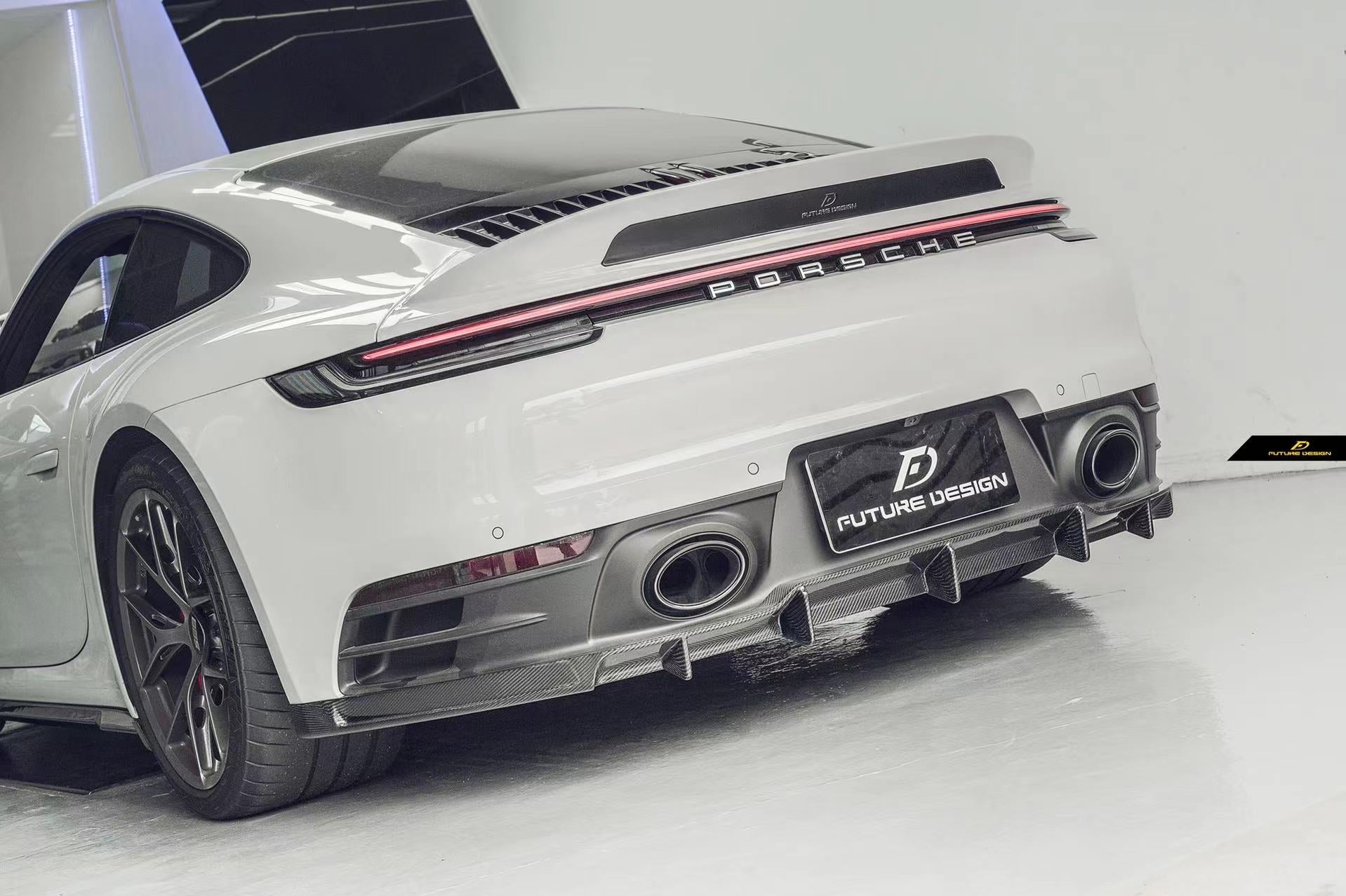 Future Design Carbon Fiber REAR DIFFUSER for Porsche 992 Carrera & 4 & S & 4S