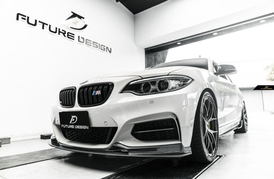 Future Design Carbon Fiber Front Lip 3D Style for BMW 2 Series F22 2014-2019