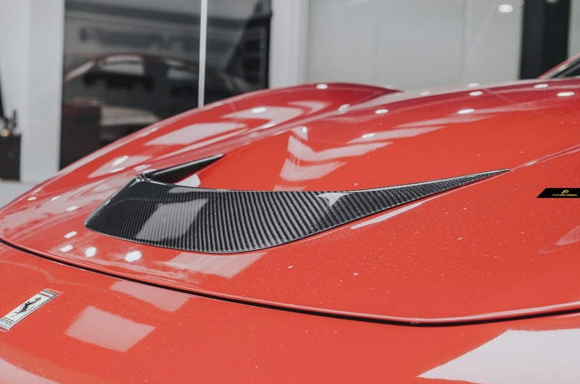 Future Design Carbon Fiber Hood Bonnet Intake Vents for Ferrari F8