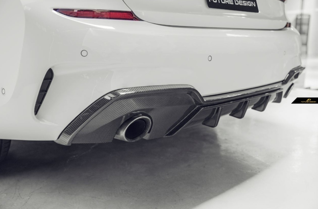Future Design FD GT Carbon Fiber Rear Diffuser Dual Exist  for BMW G20 / G21 3 Series 330i with M-Package