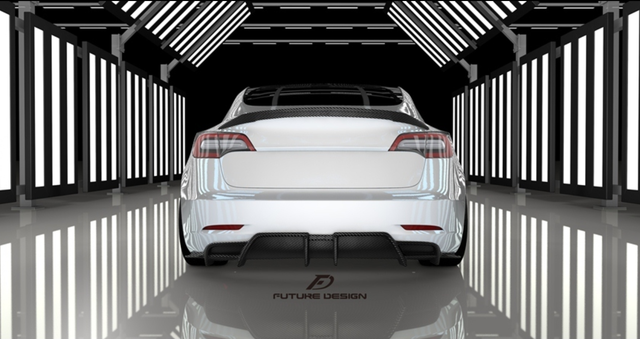 Future Design Carbon Fiber REAR DIFFUSER for Tesla Model 3