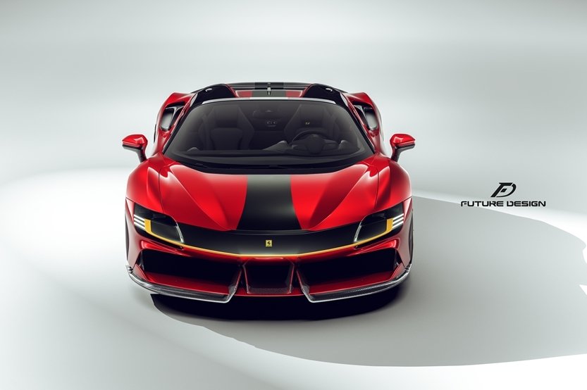 Carbon fiber model car silhouette Ferrari SF90