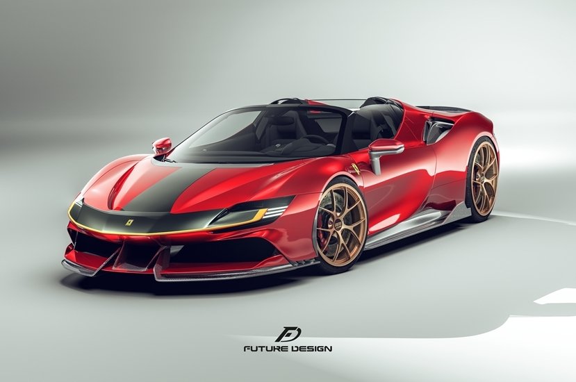 Future Design Carbon Fiber SIDE SKIRTS for Ferrari SF90 Stradale & Spider - Performance SpeedShop