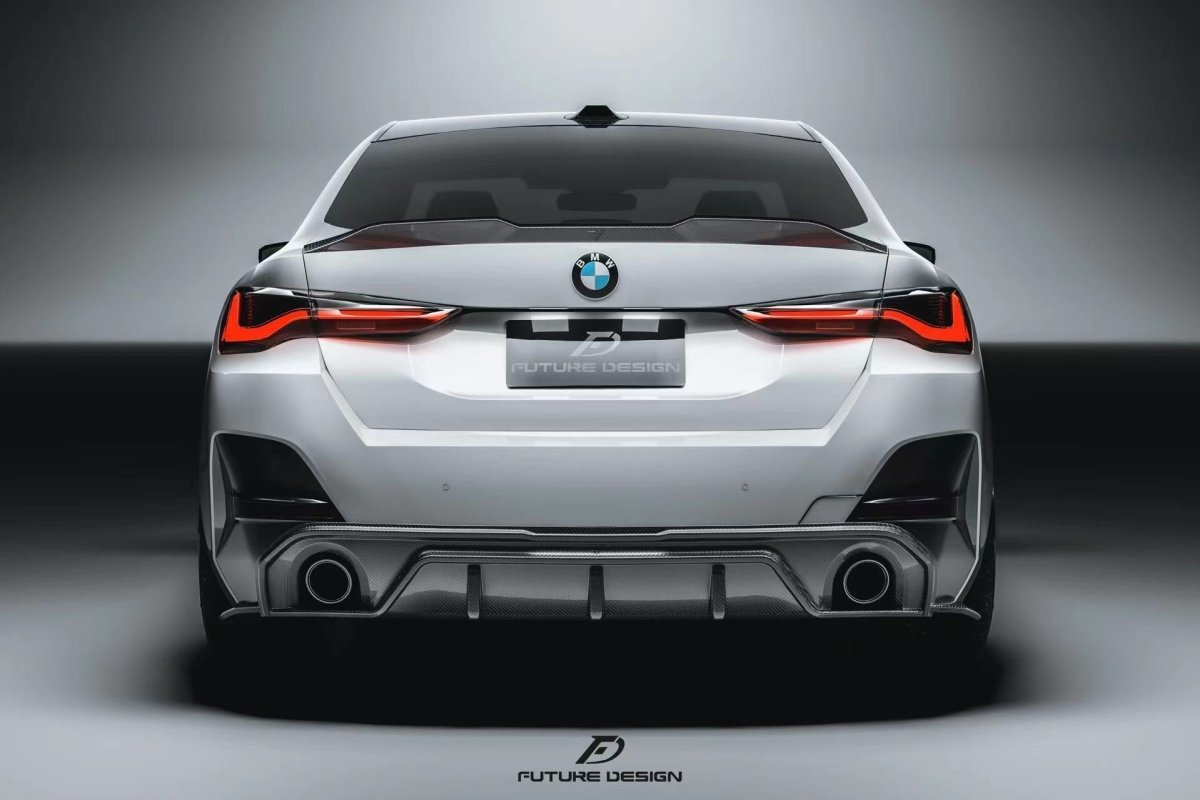 Future Design FD Carbon Fiber REAR DIFFUSER & REAR CANARDS for BMW 4 Series G26 Gran coupe M440i 430i with M-Package 2022-ON - Performance SpeedShop
