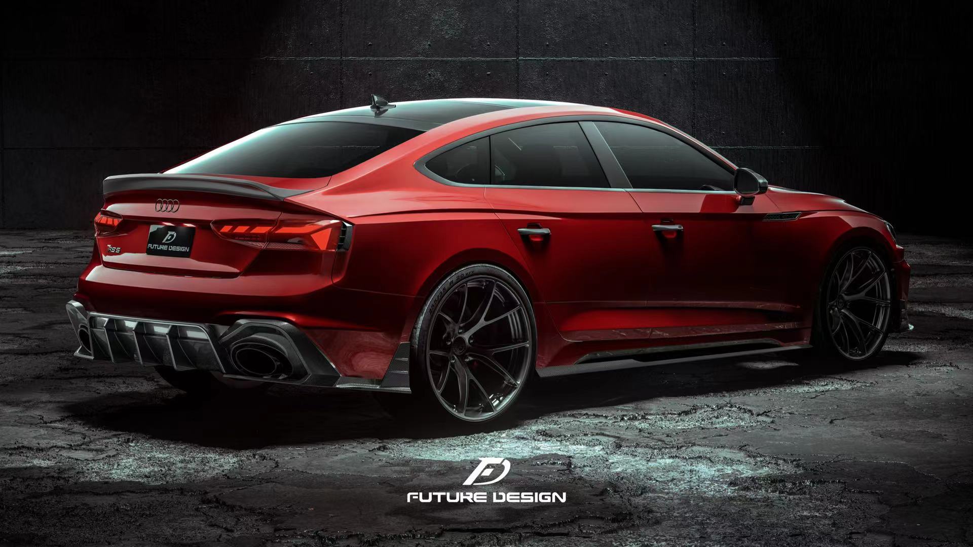 Future Design Carbon Fiber REAR DIFFUSER & REAR CANARDS - "Blaze kit" for Audi RS5 B9.5 2020-2022