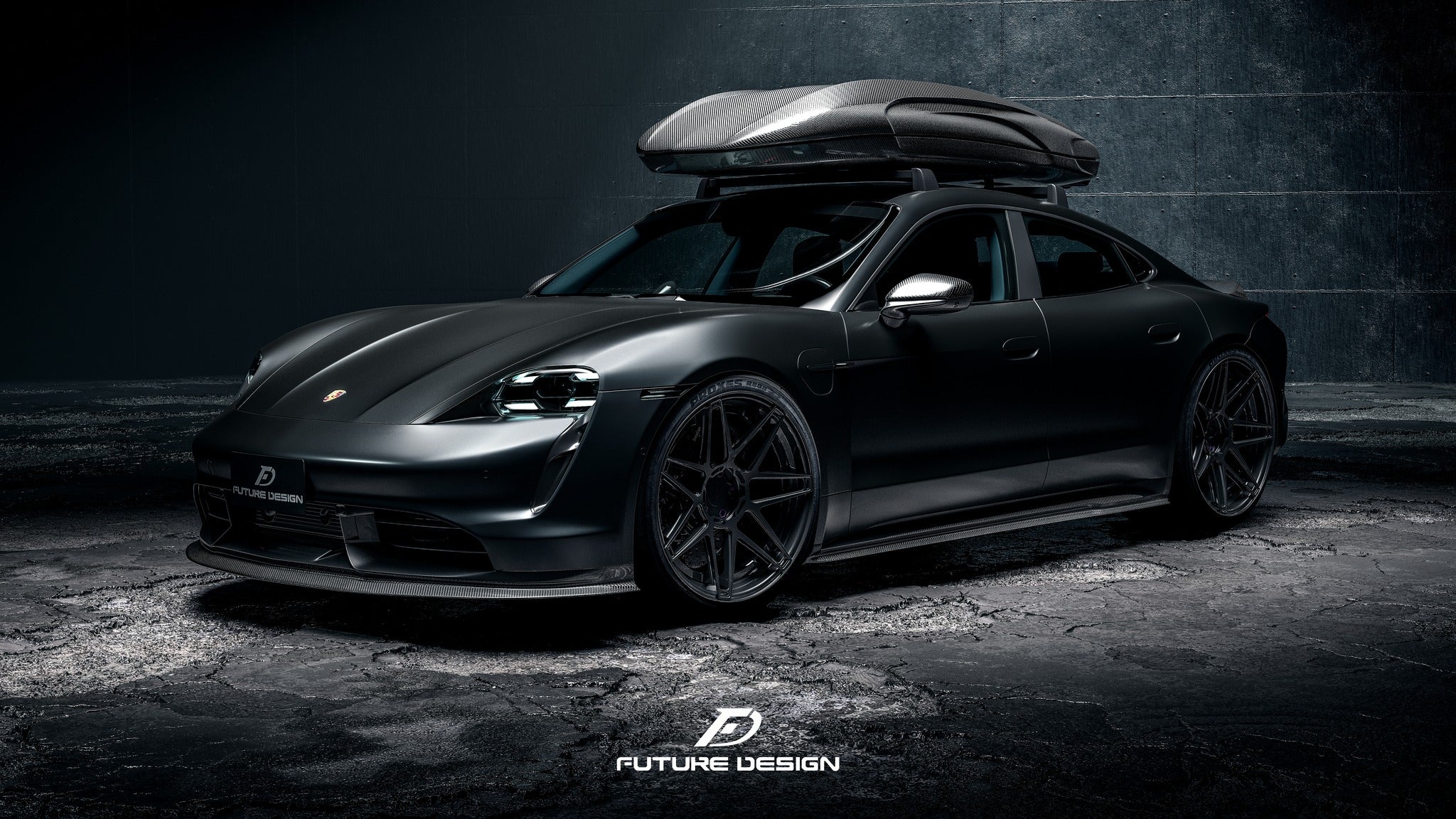 Porsche Taycan Carbon Fiber Ducktail Spoiler fits the OEM Body Kit - DMC